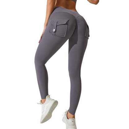 BootyBoost: Legging pour femmes Push-up gris fesse zoom 2