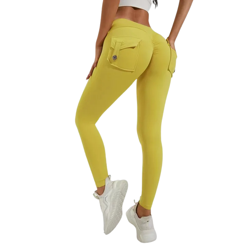 BootyBoost: Legging pour femmes Push-up jaune fesse