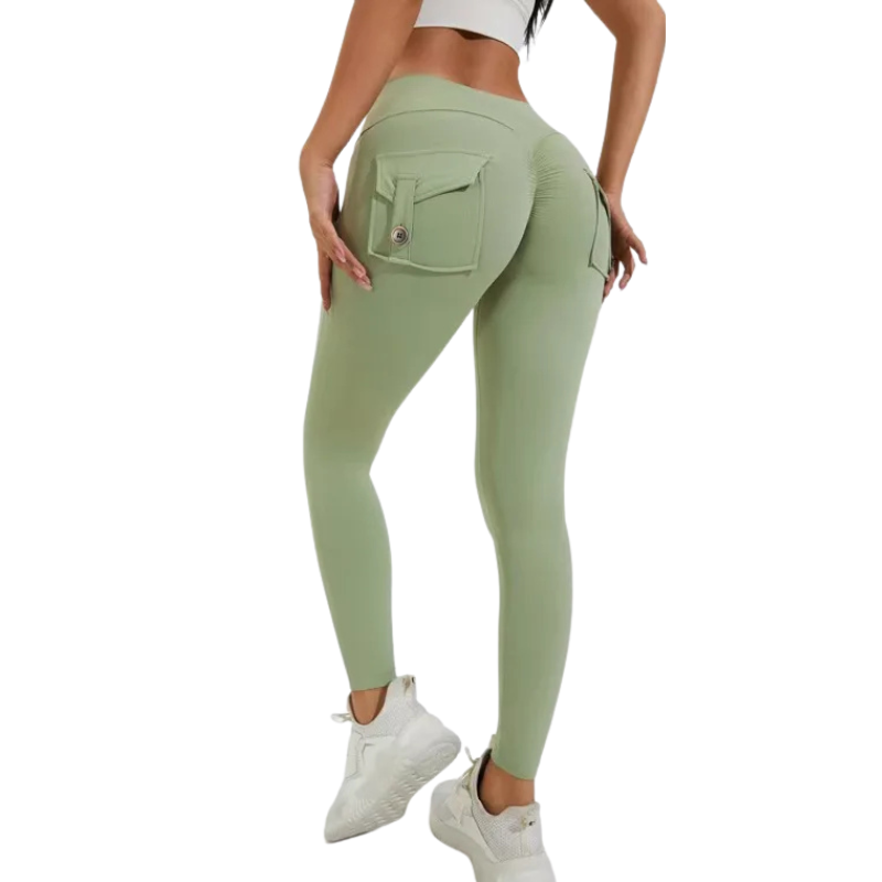 BootyBoost: Legging pour femmes Push-up kaki fesse