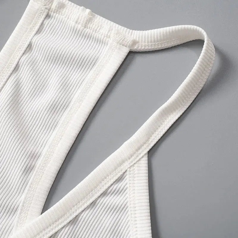 Sleeveless V Neck Ribbed Tank Top Spring Summer 2025 Women Clothes Casual Basic Top Black White Gray Camisloe Wholesale