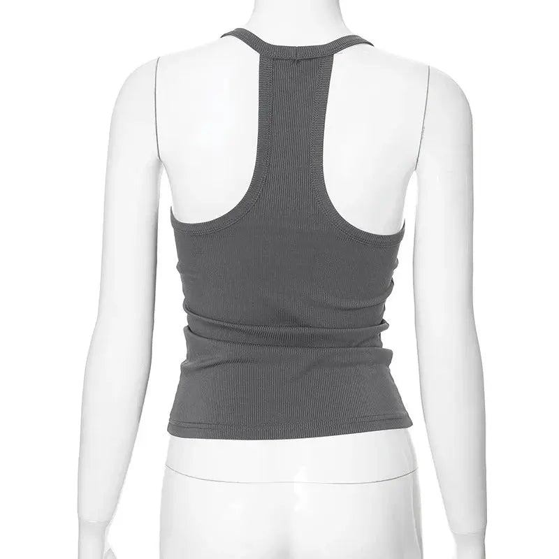 Sleeveless V Neck Ribbed Tank Top Spring Summer 2025 Women Clothes Casual Basic Top Black White Gray Camisloe Wholesale