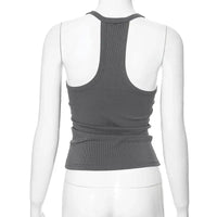 Sleeveless V Neck Ribbed Tank Top Spring Summer 2025 Women Clothes Casual Basic Top Black White Gray Camisloe Wholesale
