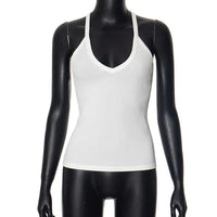 Sleeveless V Neck Ribbed Tank Top Spring Summer 2025 Women Clothes Casual Basic Top Black White Gray Camisloe Wholesale
