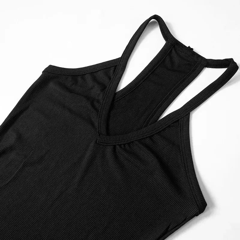 Sleeveless V Neck Ribbed Tank Top Spring Summer 2025 Women Clothes Casual Basic Top Black White Gray Camisloe Wholesale