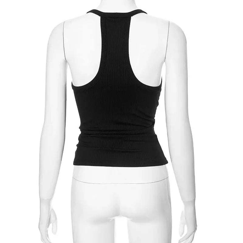 Sleeveless V Neck Ribbed Tank Top Spring Summer 2025 Women Clothes Casual Basic Top Black White Gray Camisloe Wholesale